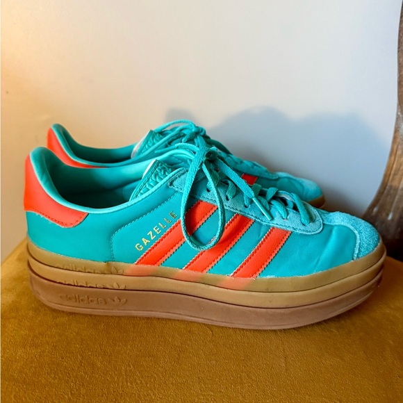 Adidas Gazelle Women's Platform Sneakers - Blue and Pink - Picture 6 of 6